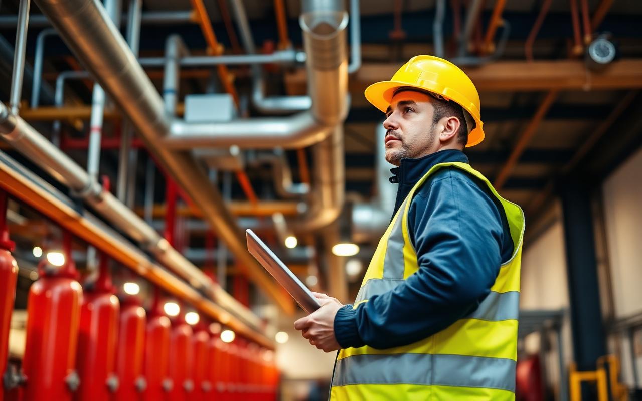 Fire protection engineer on site